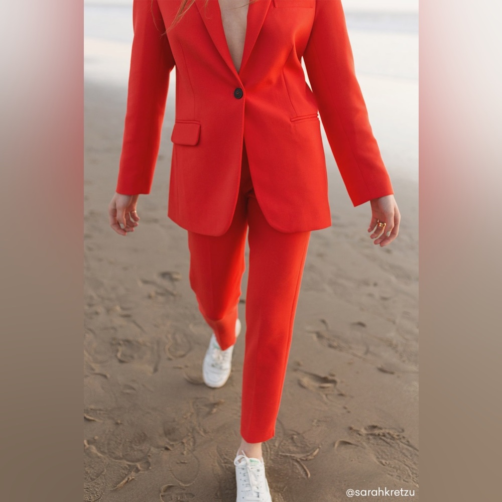 NWT French Connection Adisa Sundae Boyfriend Blazer in Poppy Size 2
